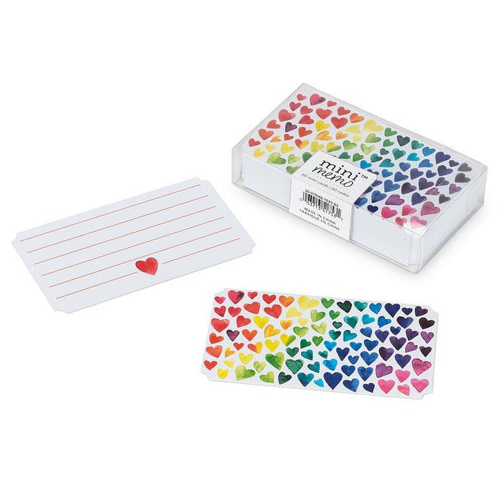 Abbott Collections - Rainbow Hearts Mini Note Cards. 50 Pieces