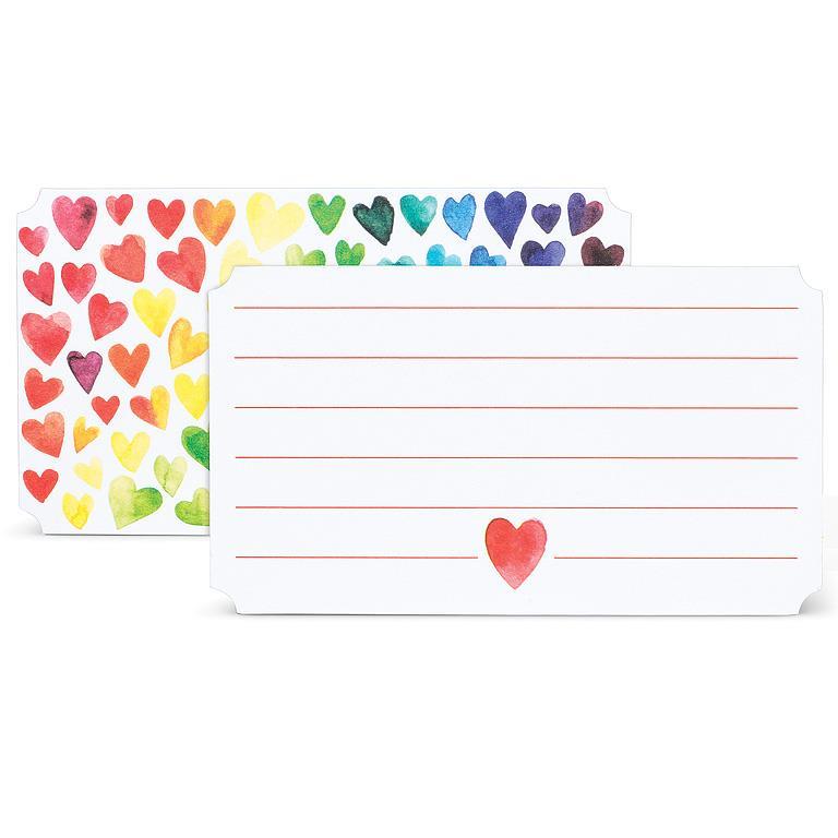 Abbott Collections - Rainbow Hearts Mini Note Cards. 50 Pieces
