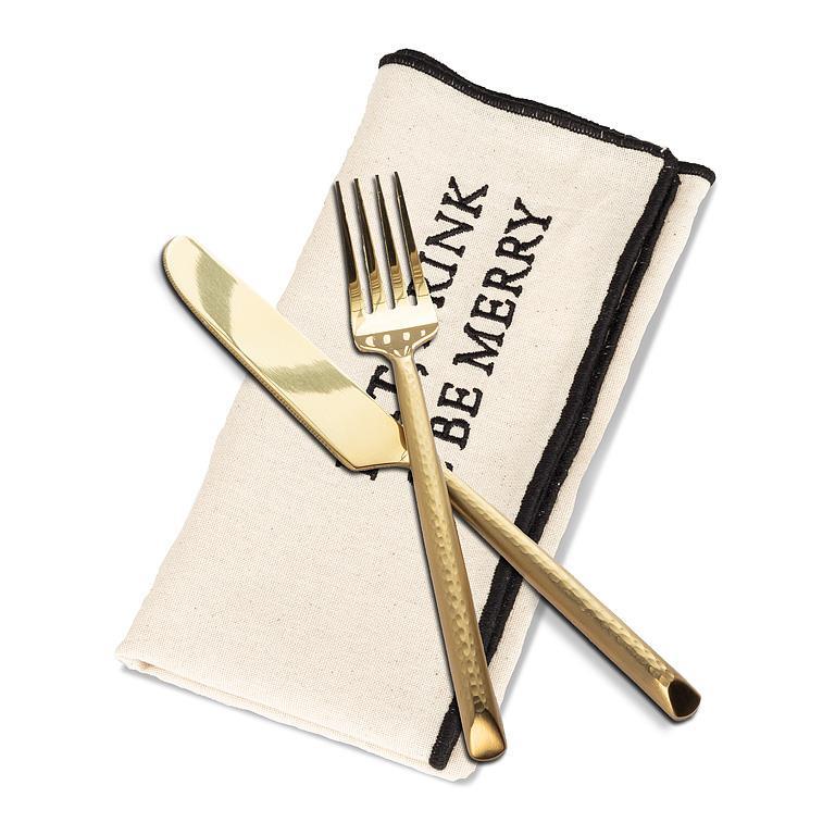 Abbott Collection - Eat, Drink & Be Merry Stitch Napkin