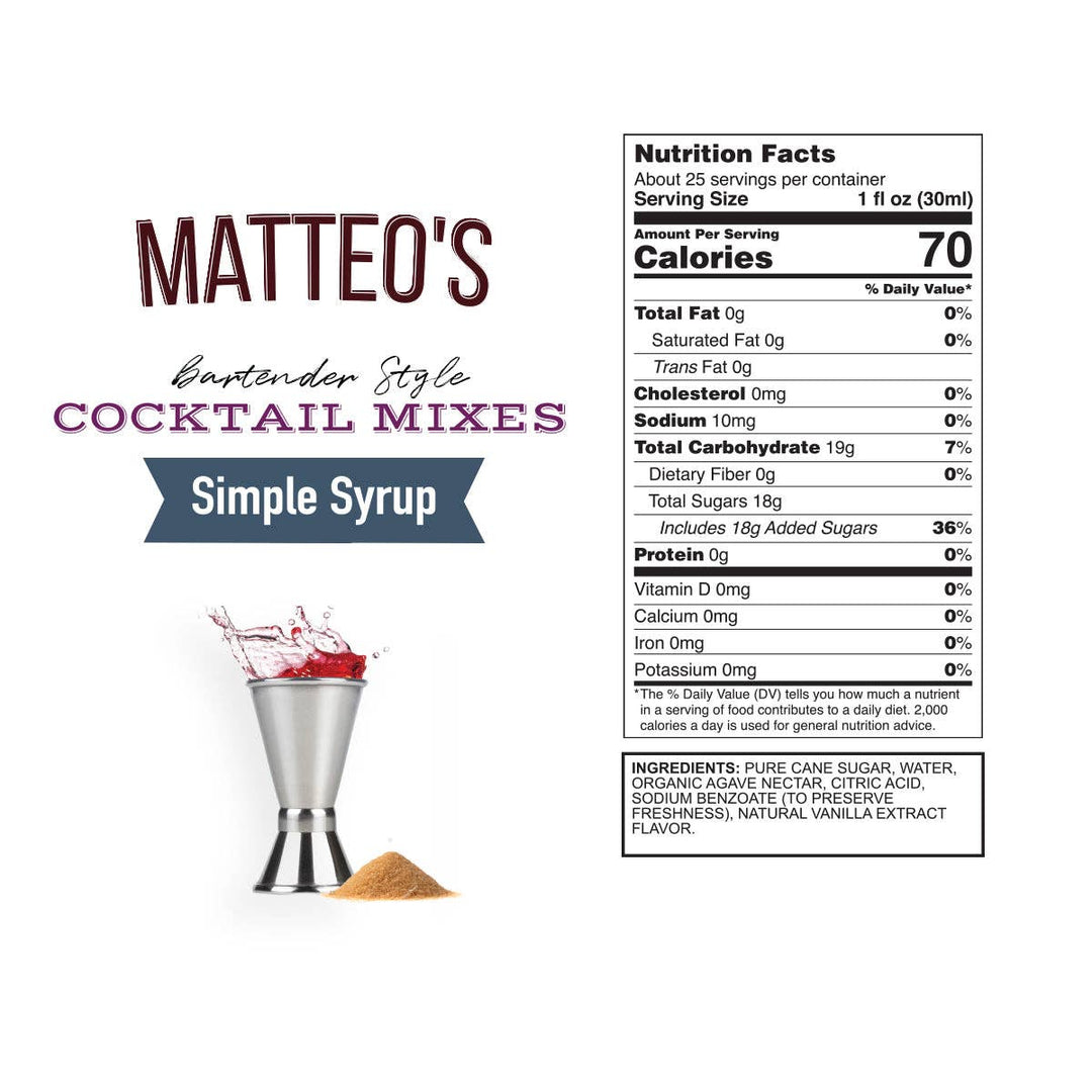 Matteo's - Cocktail Mixes - Simple Syrup