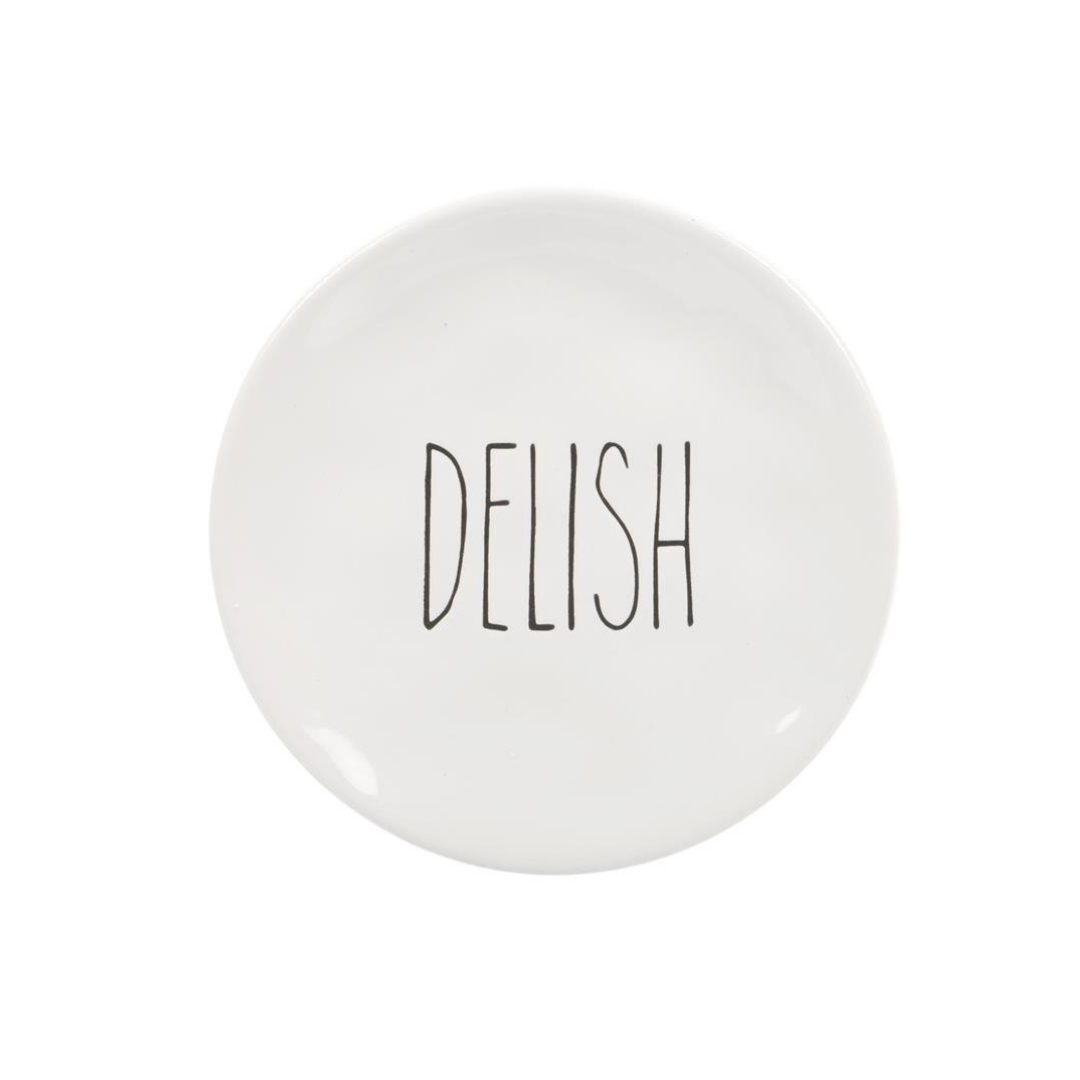 Provisions Market – Farmhouse Modern Ceramic Side Plate "Delish"