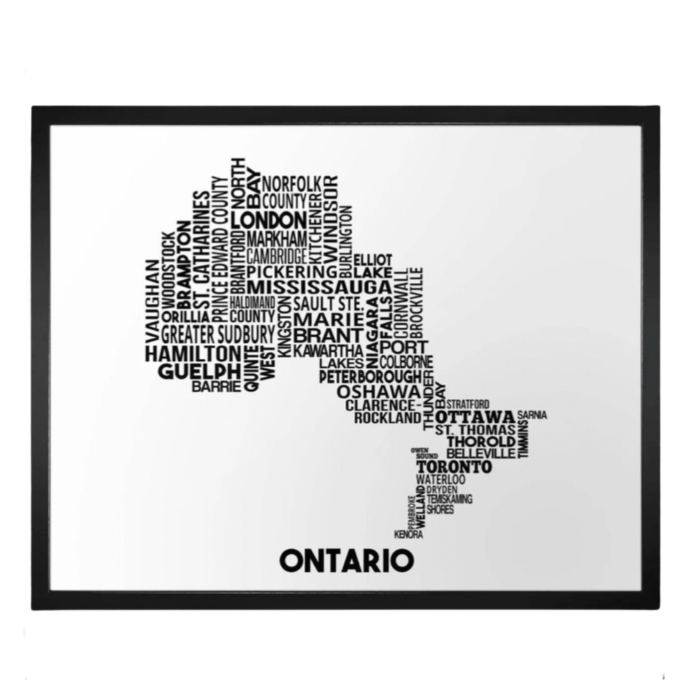 Damon D Chan - Provinces Typography Map Art Print (11"x14")