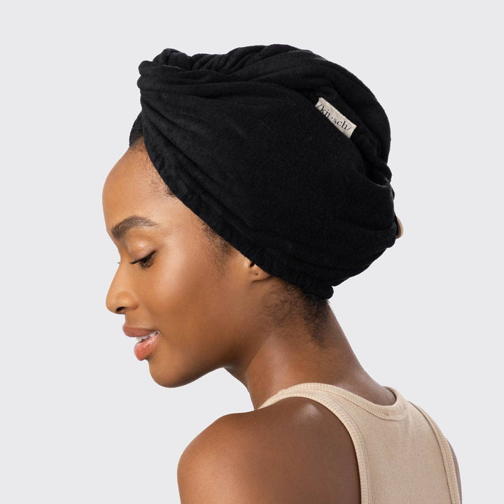 Kitsch - Quick Dry Hair Towel - Eco Black