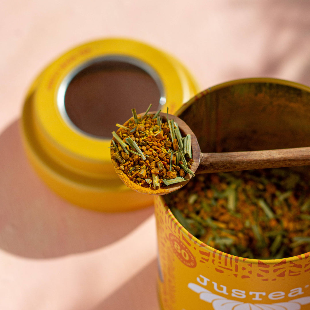 JusTea - Turmeric Ginger Tea Tin & Spoon