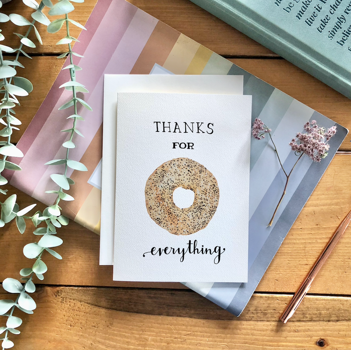 Thank You – “Thanks For Everything” Bagel Pun Greeting Card