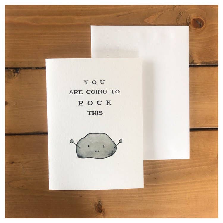 Rock Congratulations Card - Punny Watercolour Greeting