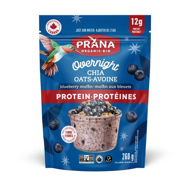 Prana Organics - Overnight Chia Oats - Protein Blueberry Muffin (260g)
