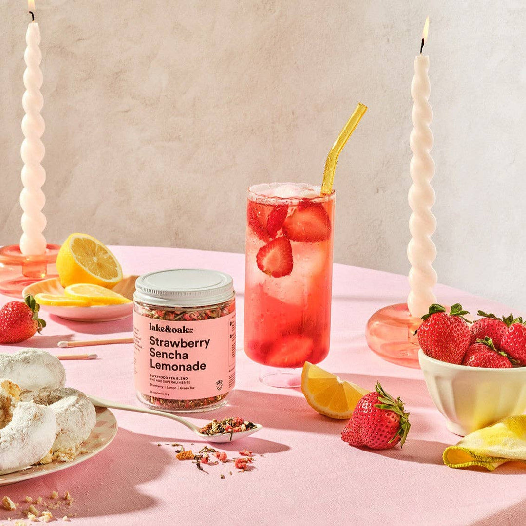 Lake & Oak Tea Co. - Strawberry Sencha Lemonade - Superfood Tea Blend