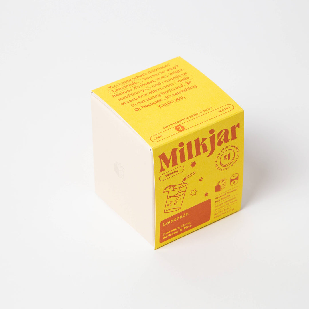 Milk Jar Candle Co. - Lemonade - Coconut, Lime & Pine Coconut Soy 8 oz Candle