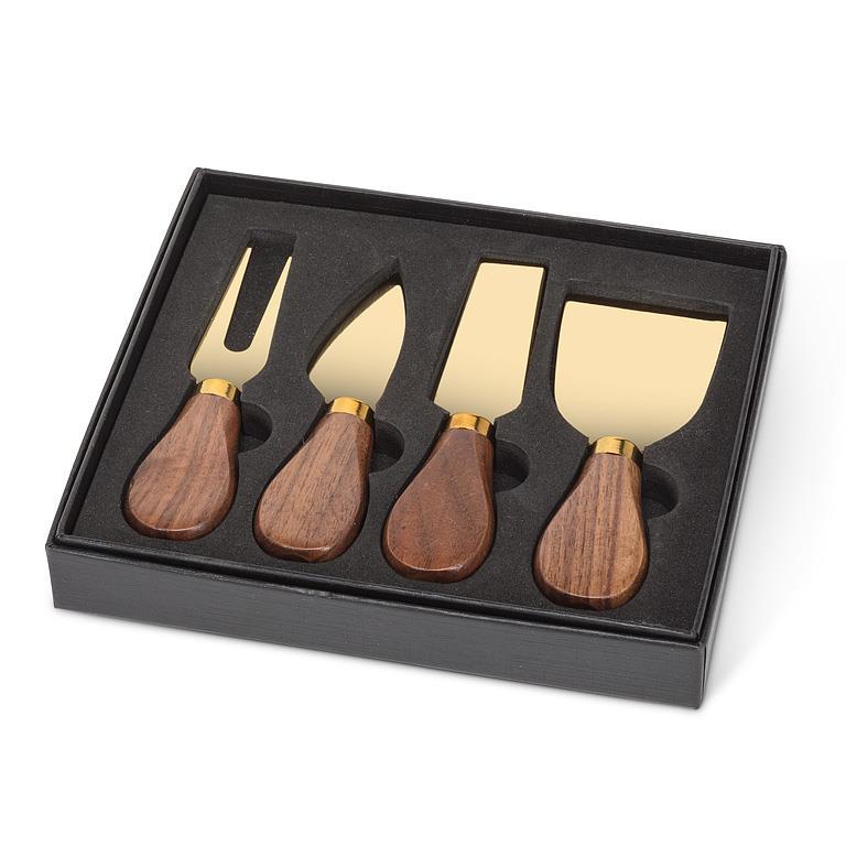 Abbott Collection - Walnut Handled Cheese Knives. Set of 4