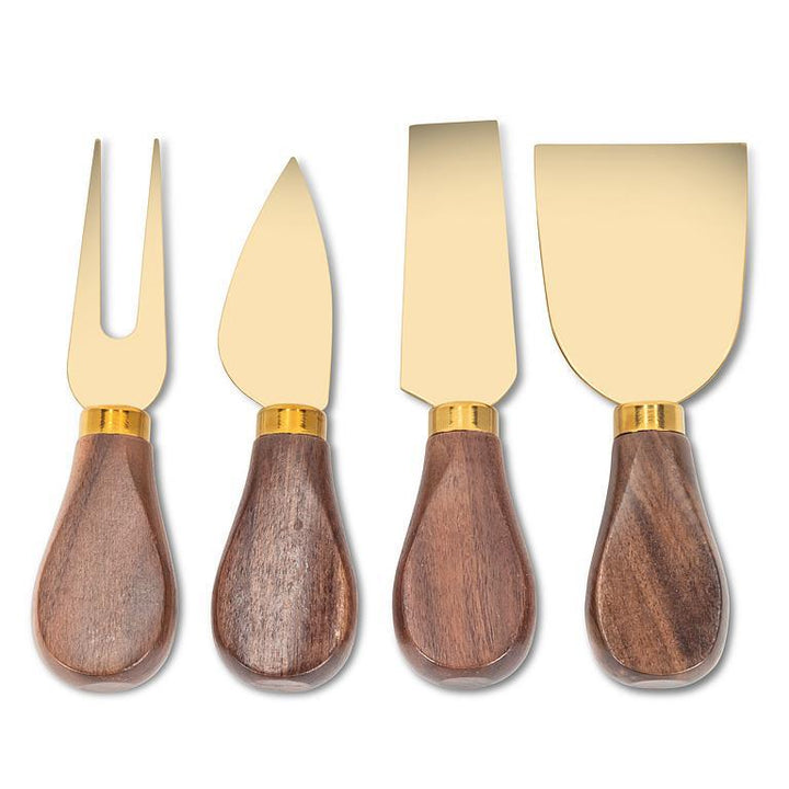 Abbott Collection - Walnut Handled Cheese Knives. Set of 4