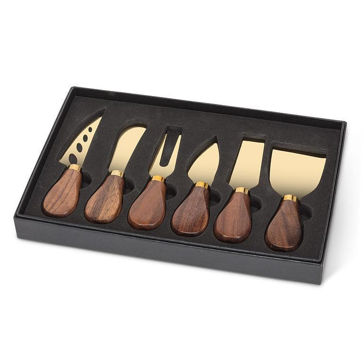 Abbott Collection - Walnut Handled Cheese Knives. Set of 6