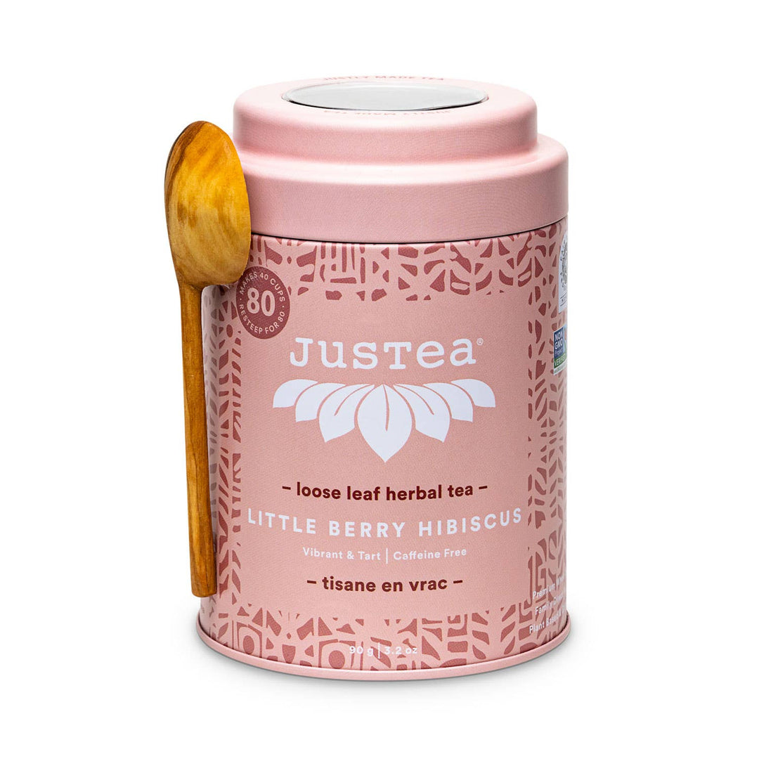 JusTea - Little Berry Hibiscus Tea Tin & Spoon