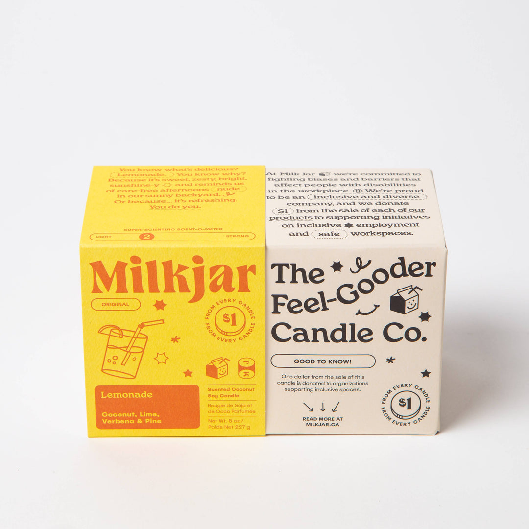 Milk Jar Candle Co. - Lemonade - Coconut, Lime & Pine Coconut Soy 8 oz Candle
