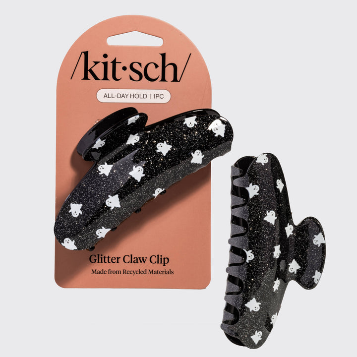 Kitsch - Recycled Plastic Glitter Claw Clip - Ghosts