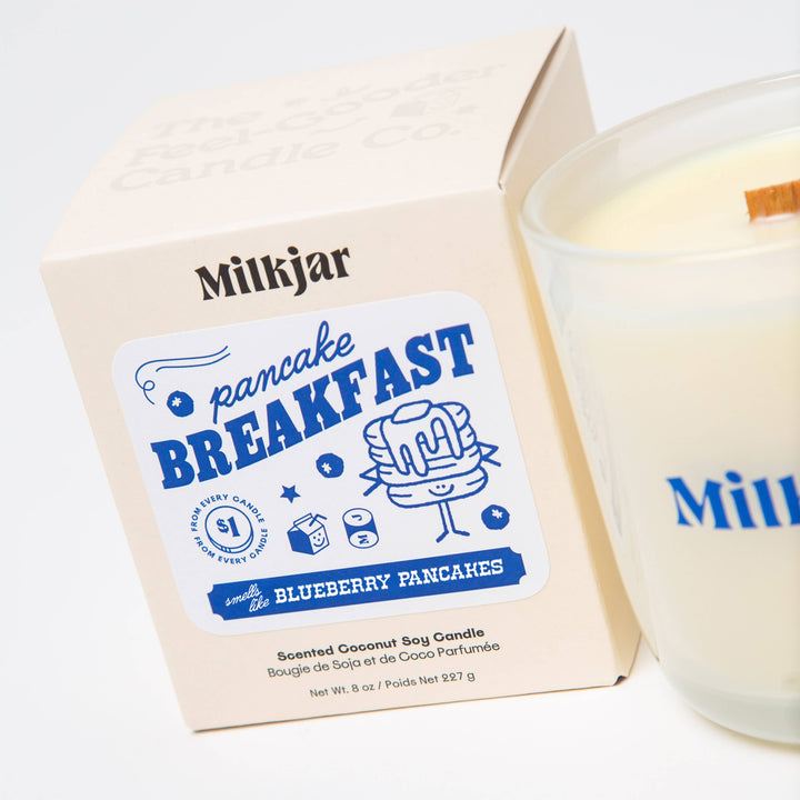 Milk Jar Candle Co. - Pancake Breakfast - Butter, Syrup & Blueberry 8oz Soy Candle