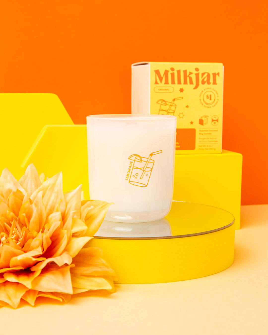 Milk Jar Candle Co. - Lemonade - Coconut, Lime & Pine Coconut Soy 8 oz Candle