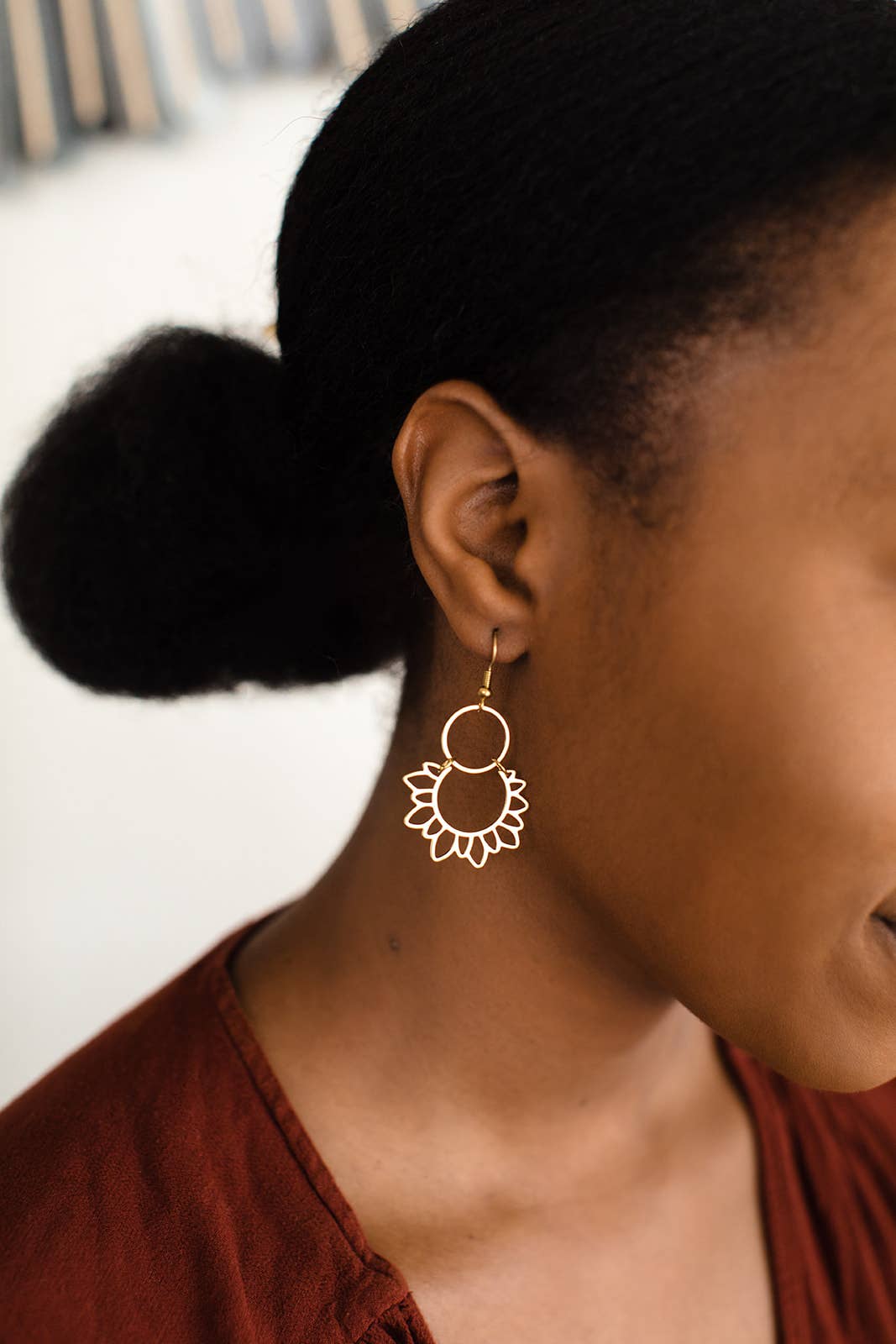 Whitebirch Handmade Goods - Brass Sunflower Earrings