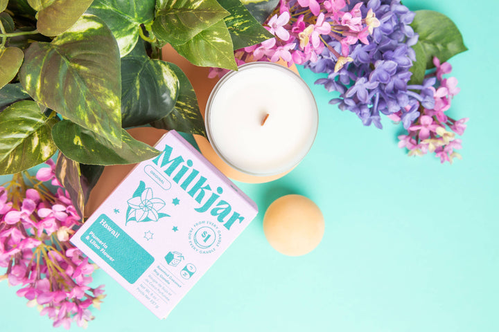 Milk Jar Candle Co. - Hawaii - Plumeria & Lilac Coconut Soy 8oz Candle