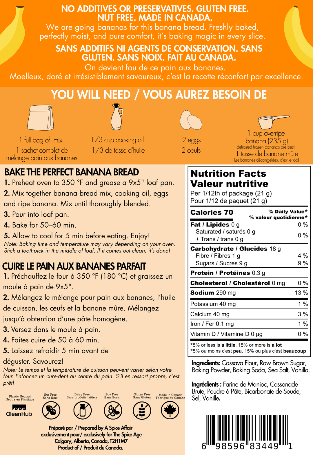 The Spice Age - Bananarama Banana Bread Mix - Gluten Free