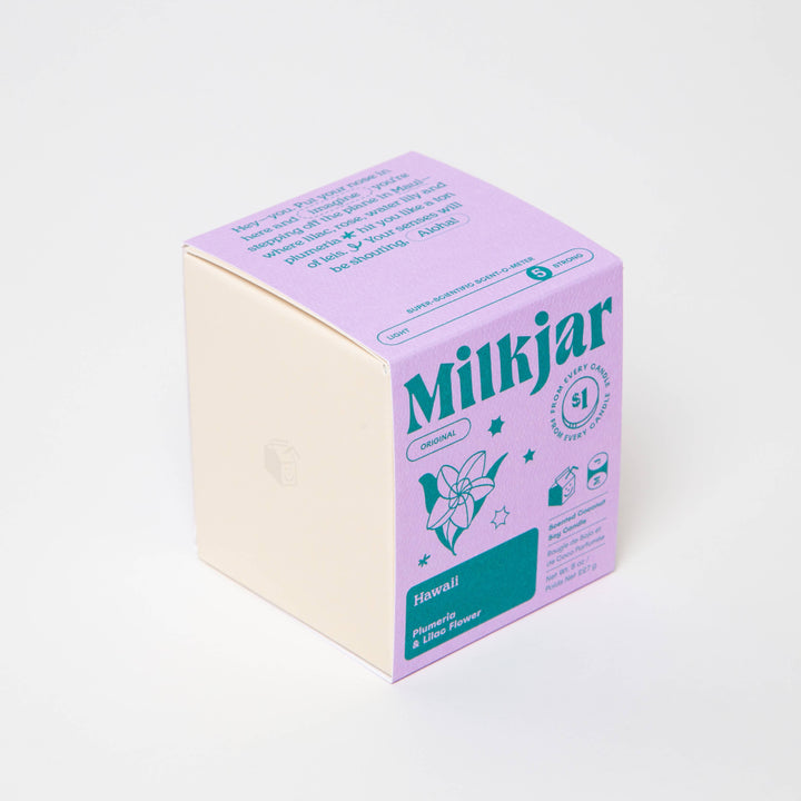 Milk Jar Candle Co. - Hawaii - Plumeria & Lilac Coconut Soy 8oz Candle