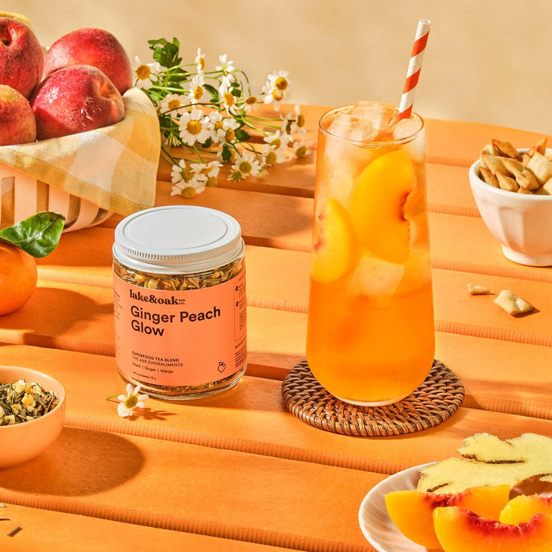 Lake & Oak Tea Co. - Ginger Peach Glow - Superfood Tea Blend