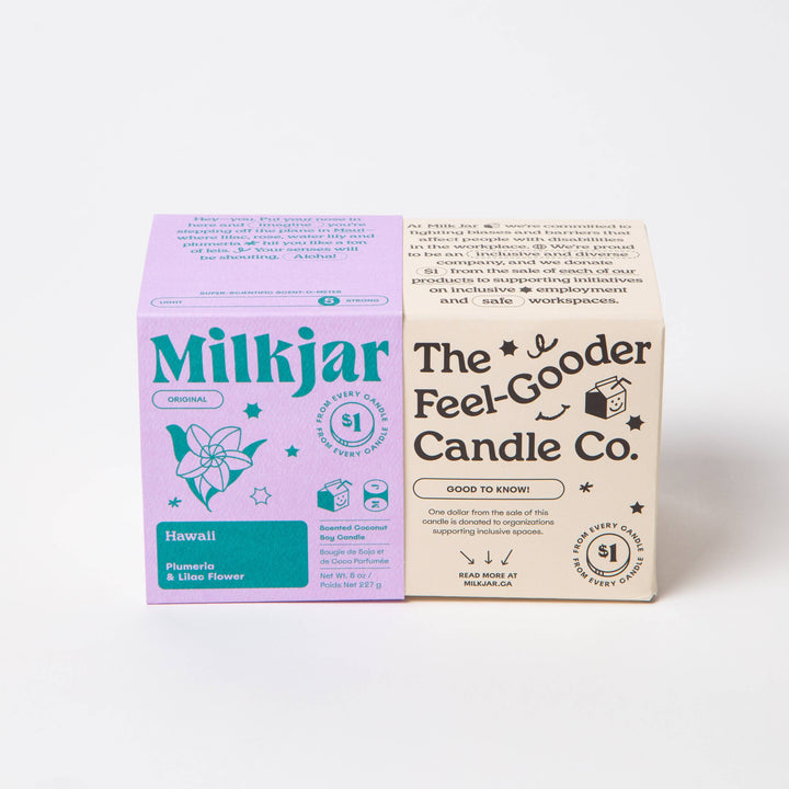 Milk Jar Candle Co. - Hawaii - Plumeria & Lilac Coconut Soy 8oz Candle