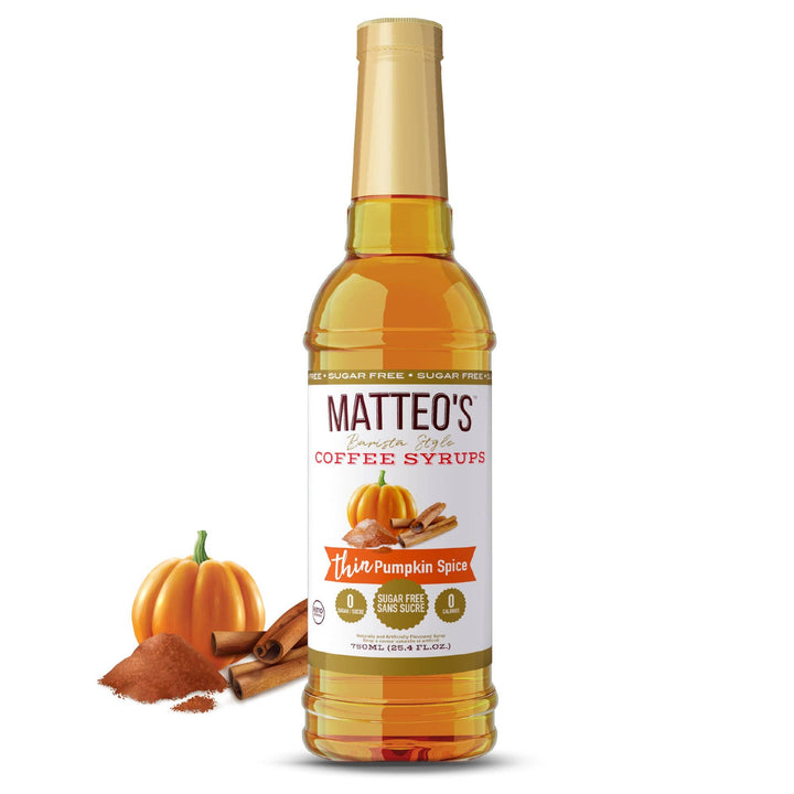 Matteo's Sugar Free Coffee Syrup, Pumpkin Spice, 0 Calories, 0 Sugar, Keto Friendly