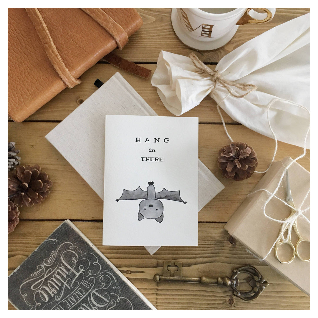 Sympathy – “Hang In There” Punny Bat Support Card