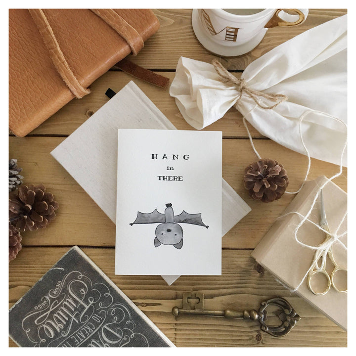 Sympathy – “Hang In There” Punny Bat Support Card