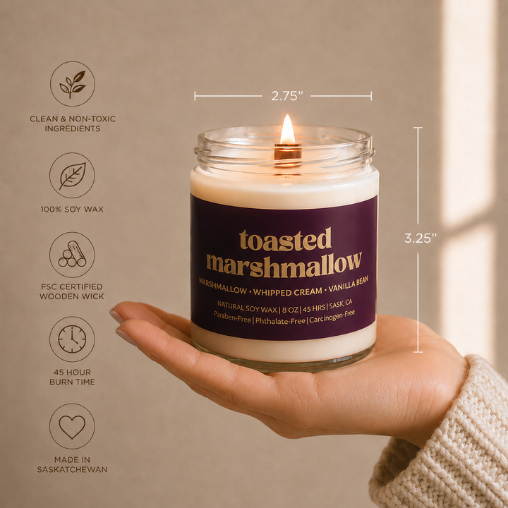 Prairie Creek Candles - Non Toxic Soy Candle - Toasted Marshmallow