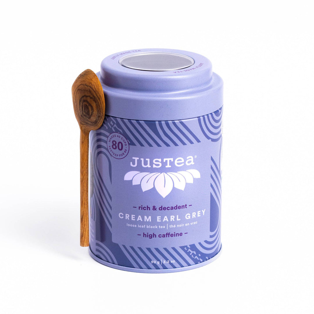 JusTea - Cream Earl Grey Tea Tin & Spoon