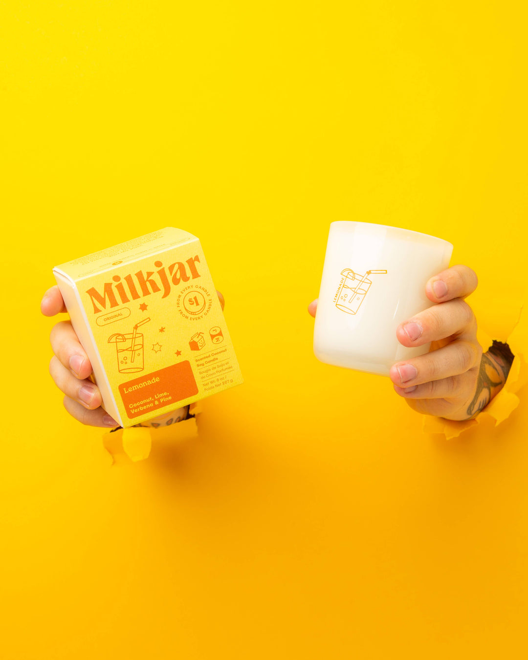 Milk Jar Candle Co. - Lemonade - Coconut, Lime & Pine Coconut Soy 8 oz Candle