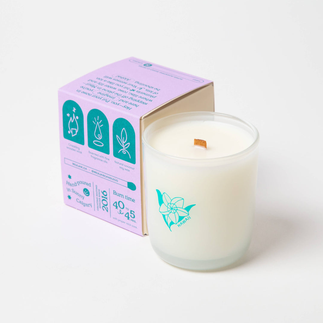 Milk Jar Candle Co. - Hawaii - Plumeria & Lilac Coconut Soy 8oz Candle