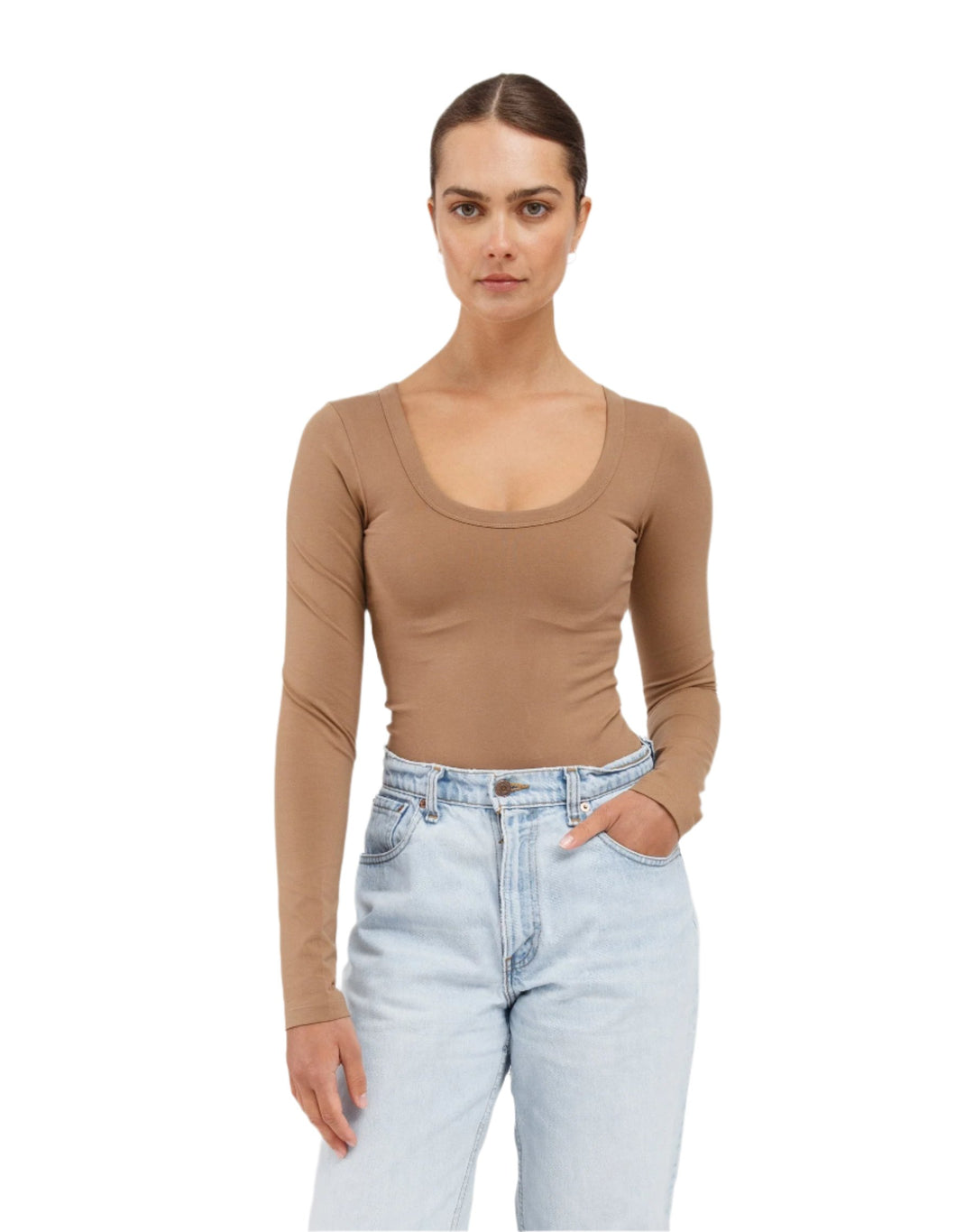 Brunette The Label - LS Scoop Neck (Fawn)