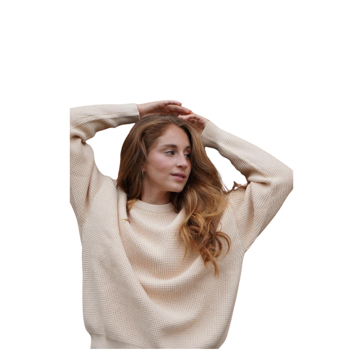 The Roster - Capri Waffle Sweater (Cream)