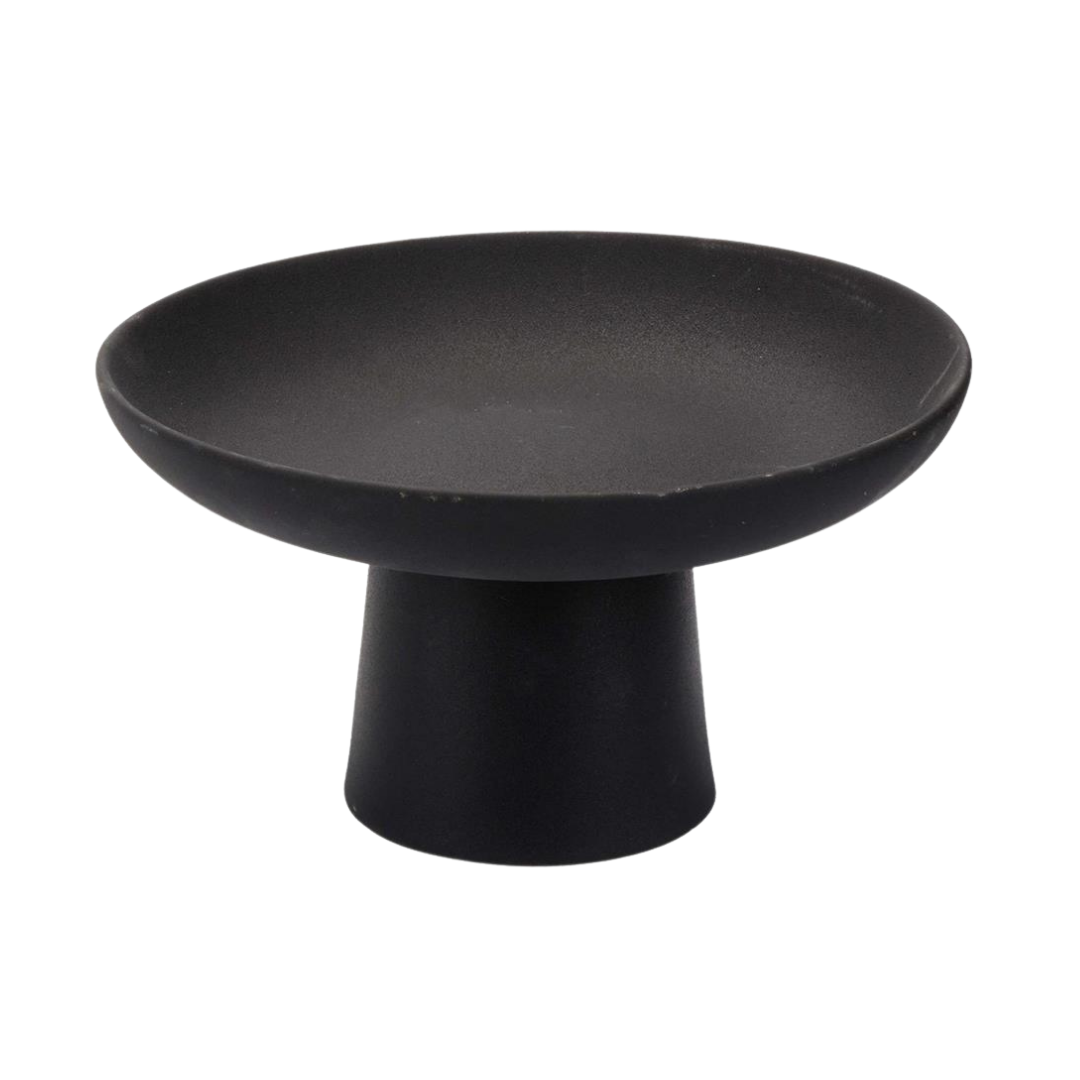 CTG – Matte Black Pedestal Bowl, 9"D x 5"H