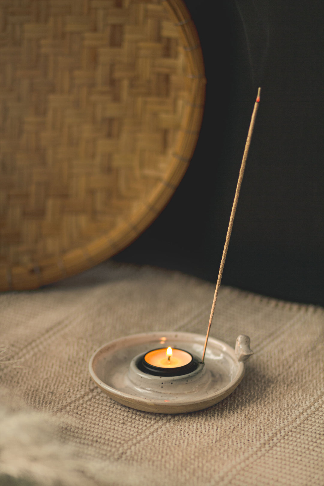 Rural Little Bird Incense Bowl / Tealight Holder