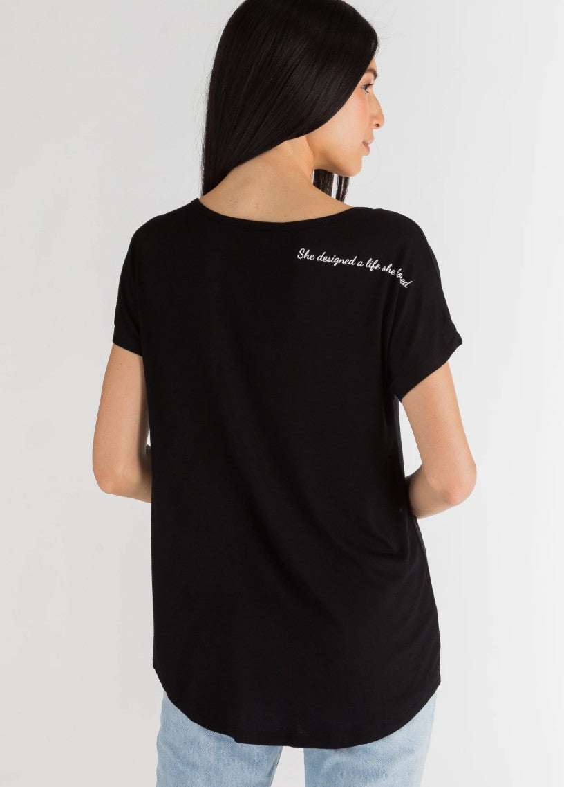 The Roster Clothing She Designed a Life She Loved- Black Tee