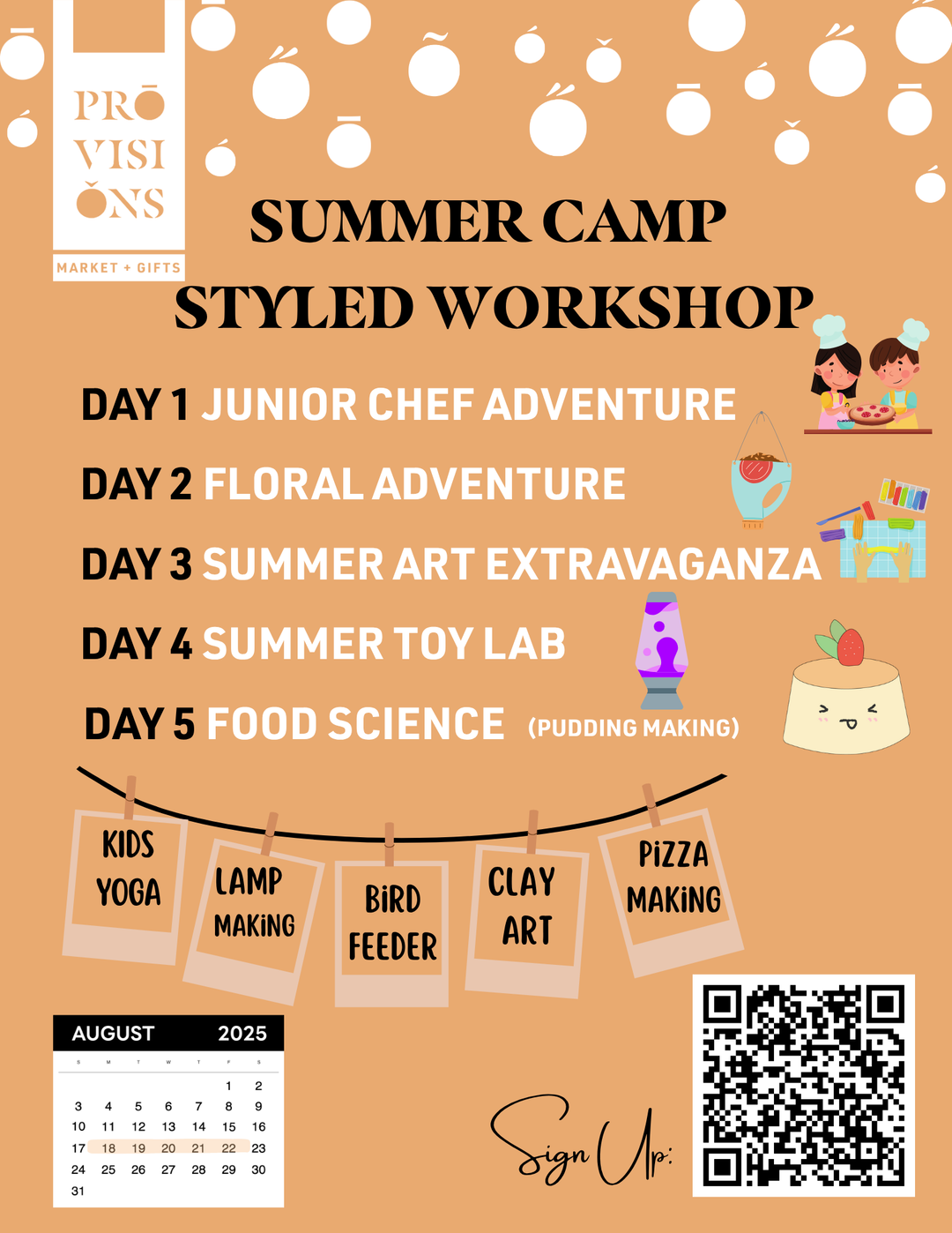 Summer Camp Workshops: Week 4 (Aug 18th - 22nd 2025)