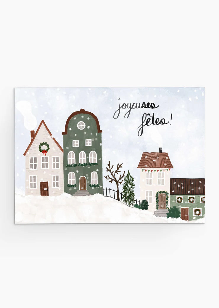 Mimi & August - Warmth of the Snowy Village Christmas Greeting Card