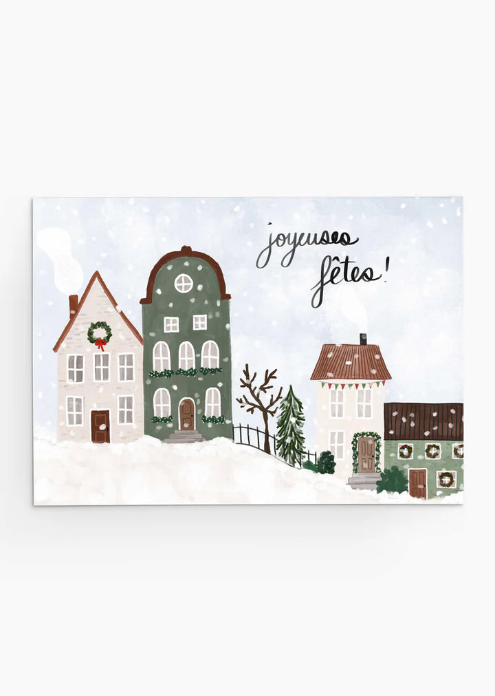 Mimi & August - Warmth of the Snowy Village Christmas Greeting Card
