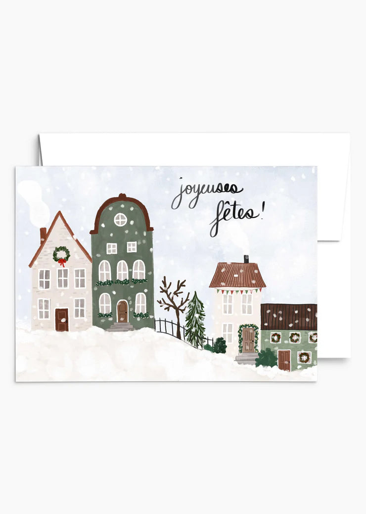 Mimi & August - Warmth of the Snowy Village Christmas Greeting Card