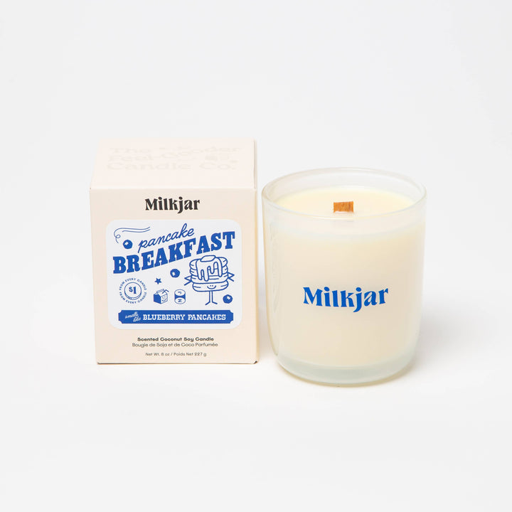 Milk Jar Candle Co. - Pancake Breakfast - Butter, Syrup & Blueberry 8oz Soy Candle