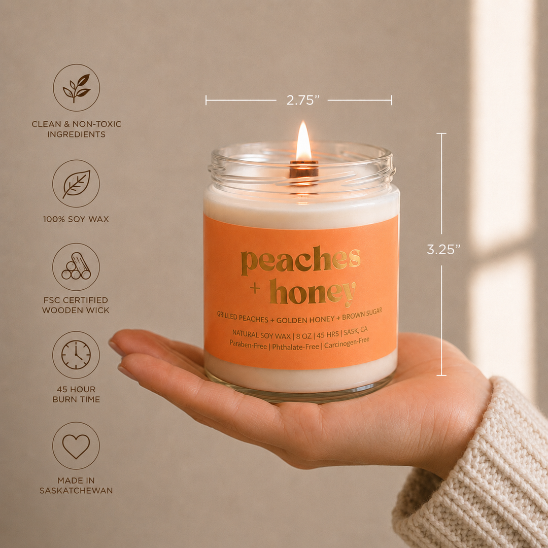 Prairie Creek Candles - Non Toxic Soy Candle - Peaches & Honey