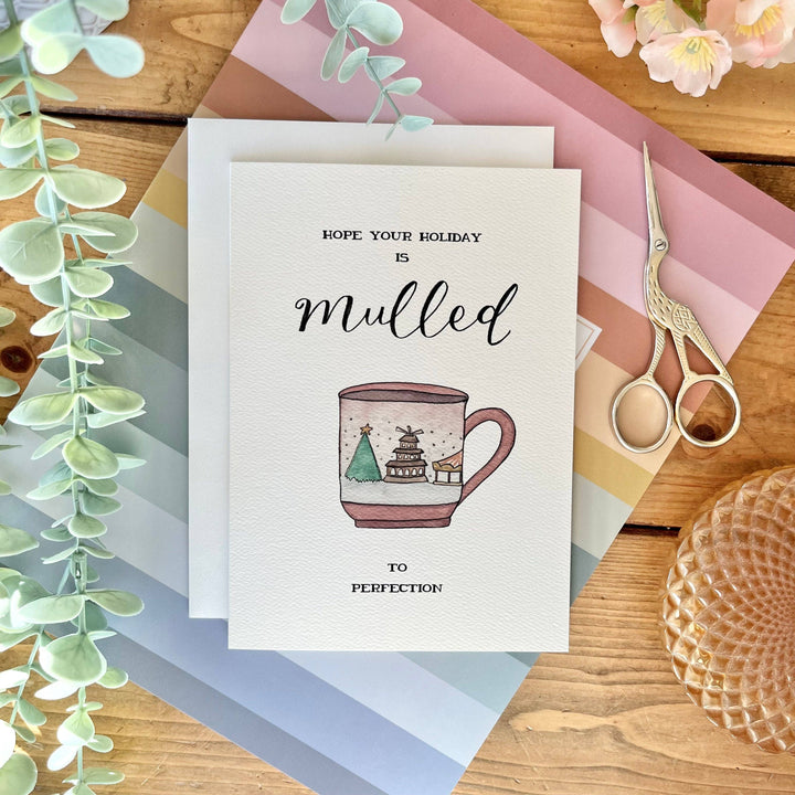 Holiday – “Mulled to Perfection” Red Mug Christmas Pun Card