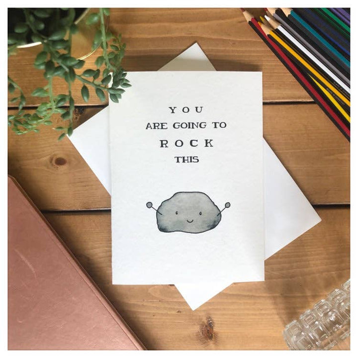 Rock Congratulations Card - Punny Watercolour Greeting