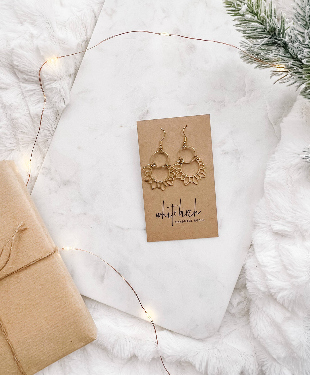 Whitebirch Handmade Goods - Brass Sunflower Earrings