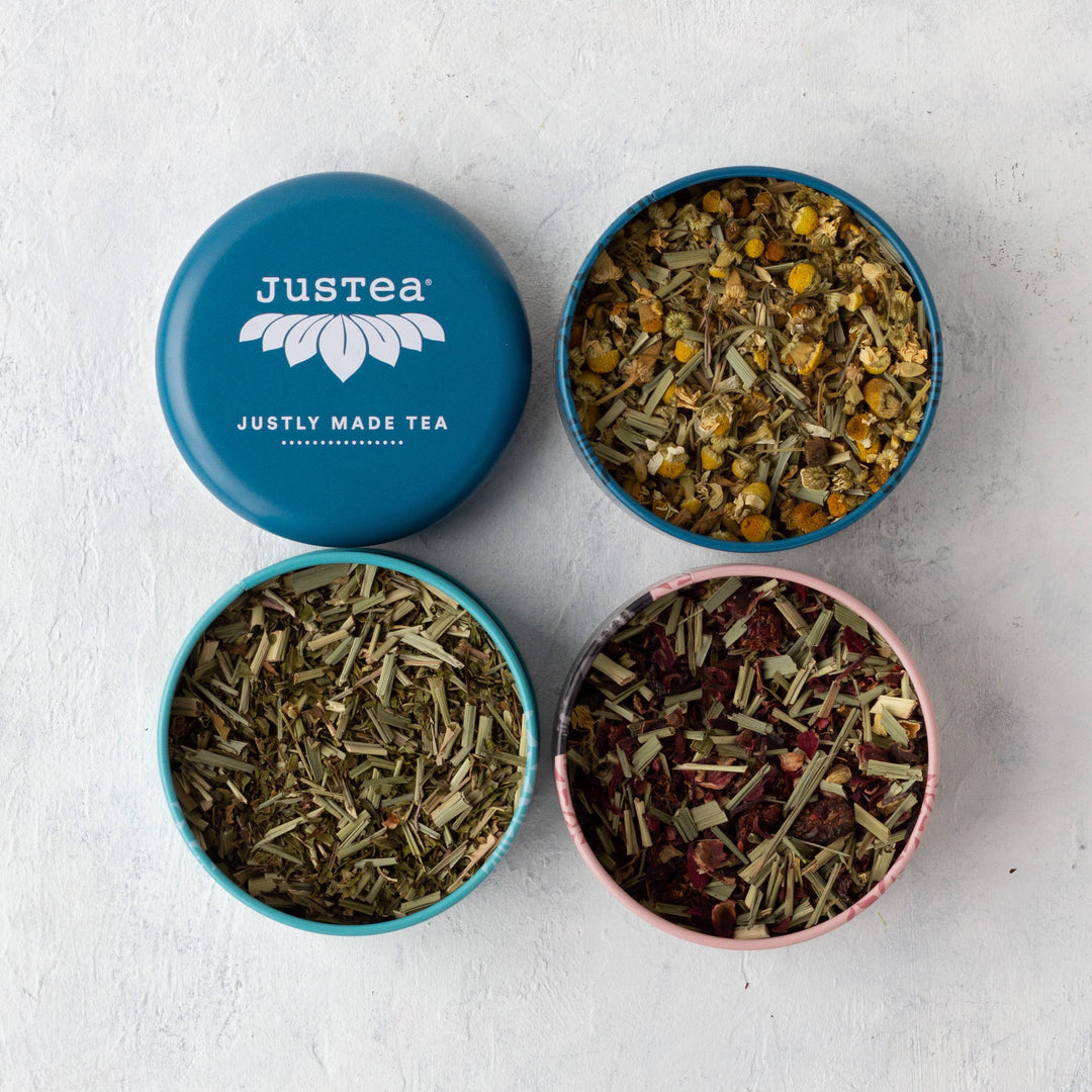 JusTea - Herbal Tea Trio Tin & Spoon