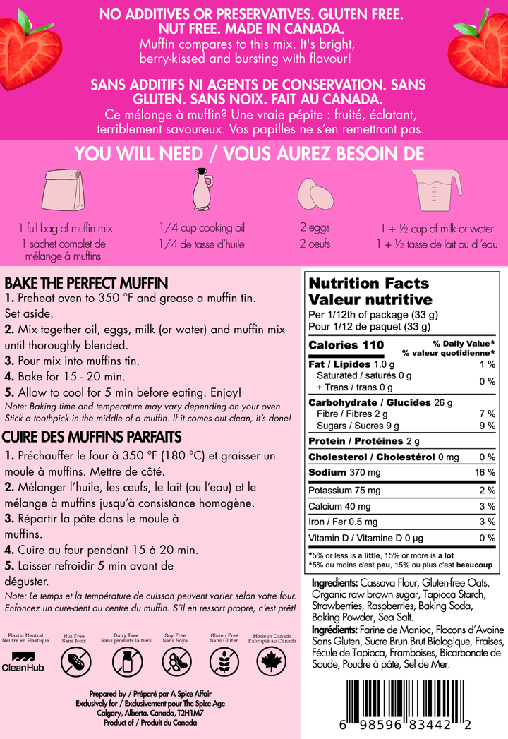 The Spice Age - You Bake me Blush Muffin Mix - Gluten Free